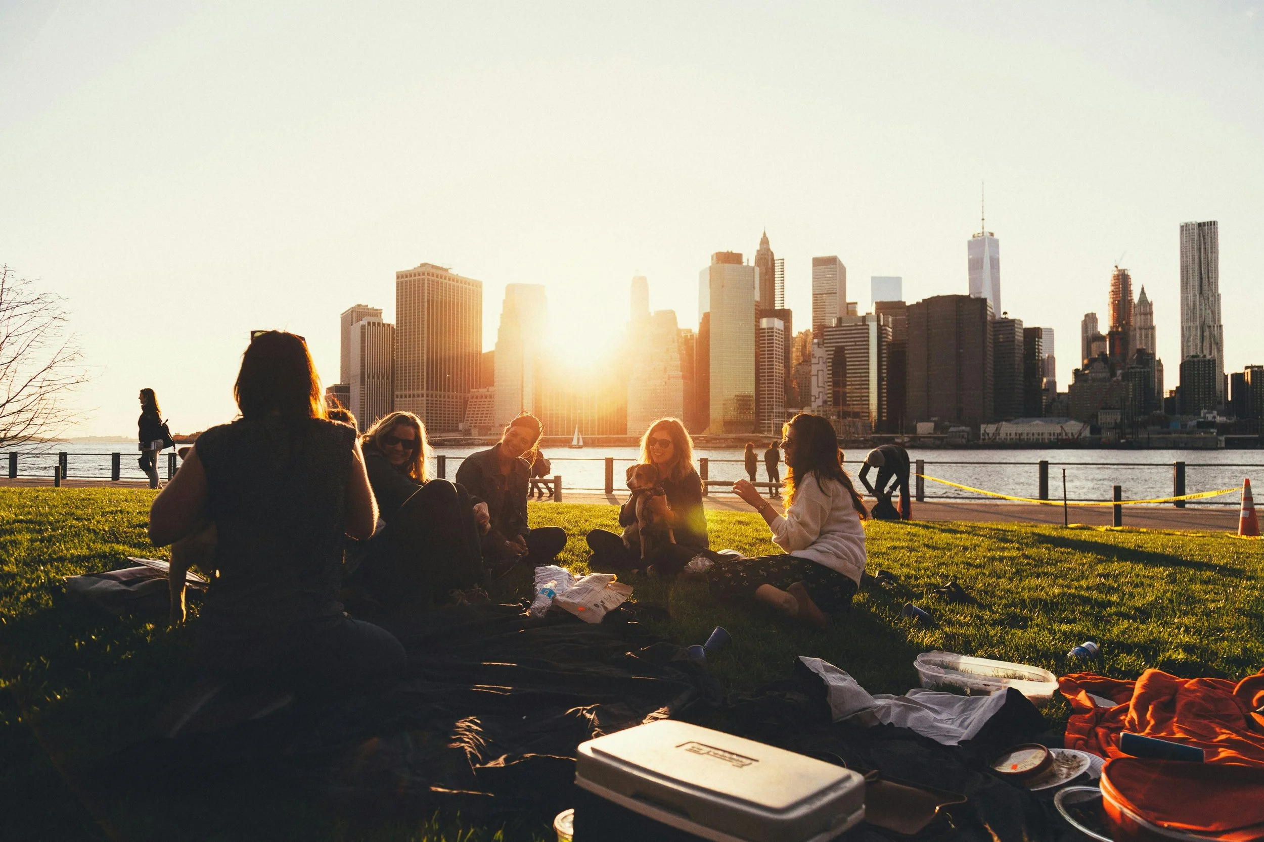 Gildre community members gathered at Brooklyn Bridge Park, New York City